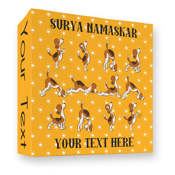 Custom Yoga Dogs Sun Salutations 3 Ring Binder - Full Wrap - 3" (Personalized)