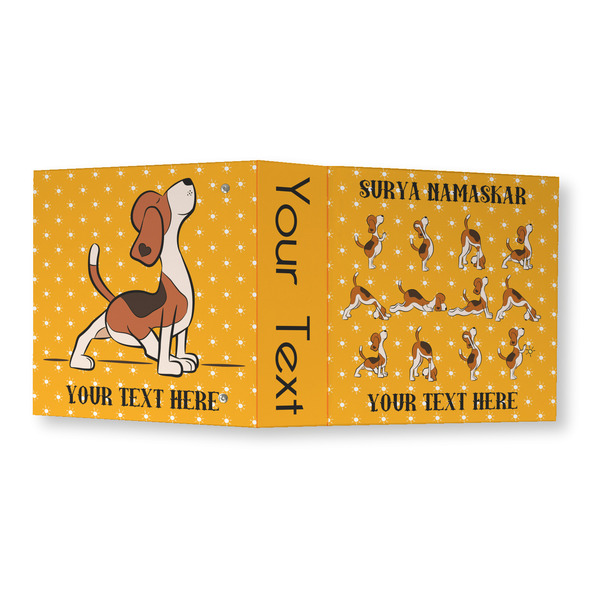 Yoga Dogs Sun Salutations 3 Ring Binders - Full Wrap - 3" - OPEN OUTSIDE