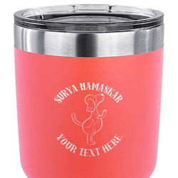 Yoga Dogs Sun Salutations 30 oz Stainless Steel Tumbler - Coral - Double Sided (Personalized)