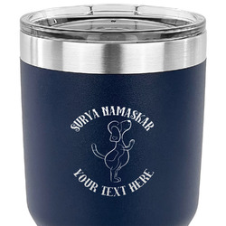 Yoga Dogs Sun Salutations 30 oz Stainless Steel Tumbler - Navy - Double Sided (Personalized)