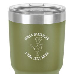 Yoga Dogs Sun Salutations 30 oz Stainless Steel Tumbler - Olive - Single-Sided (Personalized)