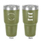 Yoga Dogs Sun Salutations 30 oz Stainless Steel Ringneck Tumbler - Olive - Double Sided - Front & Back