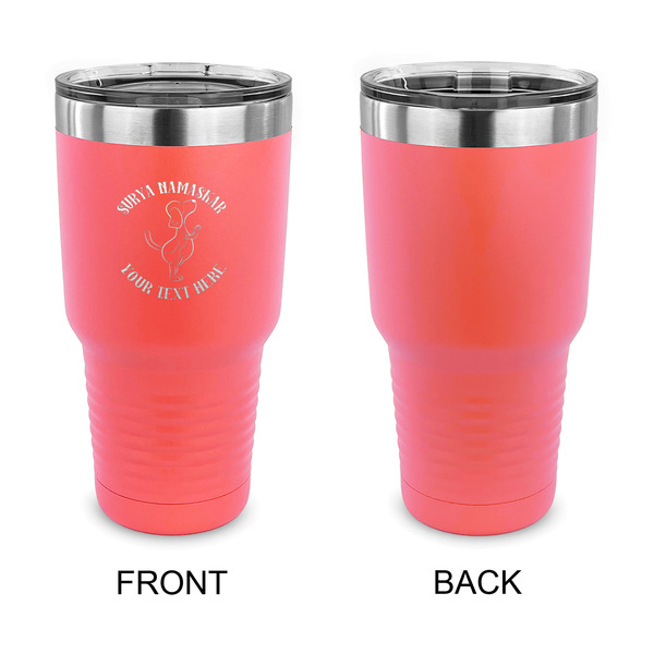 Yoga Dogs Sun Salutations 30 oz Stainless Steel Ringneck Tumblers - Coral - Single Sided - APPROVAL