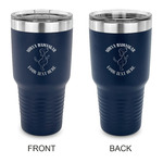 Yoga Dogs Sun Salutations 30 oz Stainless Steel Tumbler - Navy - Double Sided (Personalized)