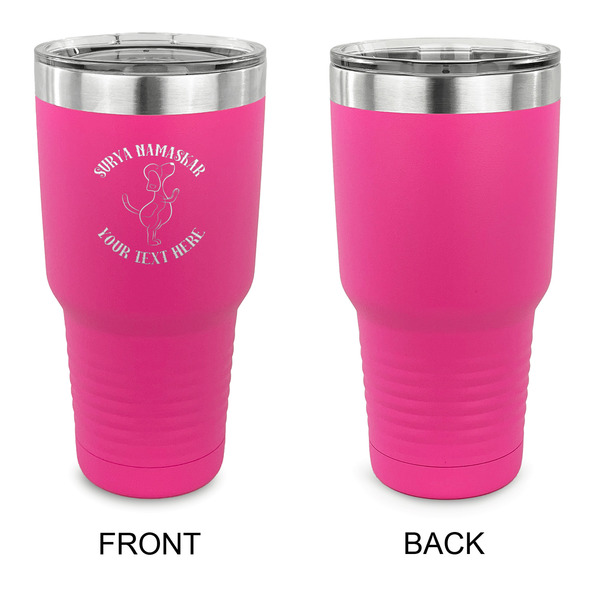 Yoga Dogs Sun Salutations 30 oz Stainless Steel Ringneck Tumblers - Pink - Single Sided - APPROVAL