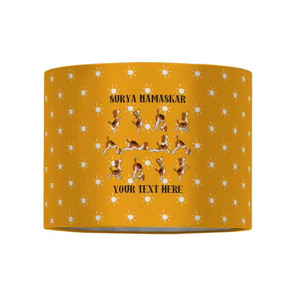 Yoga Dogs Sun Salutations 8" Drum Lampshade - FRONT (Fabric)