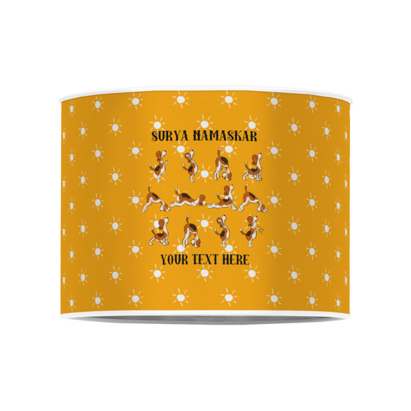 Yoga Dogs Sun Salutations 8" Drum Lampshade - FRONT (Poly Film)