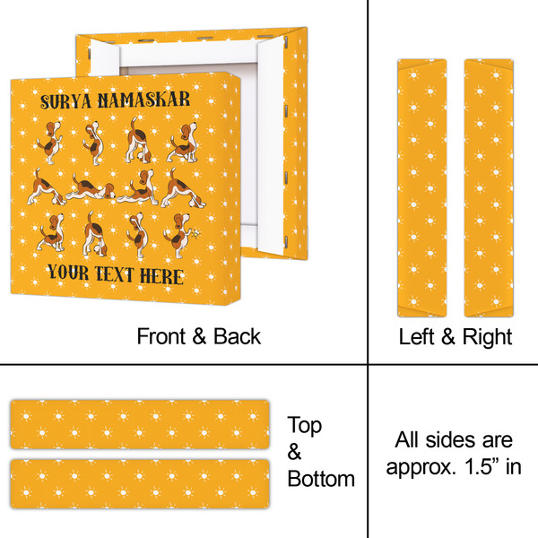 Yoga Dogs Sun Salutations 8x8 - Canvas Print - Approval