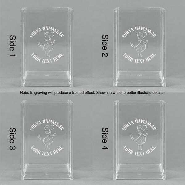 Yoga Dogs Sun Salutations Acrylic Pen Holder - All Sides