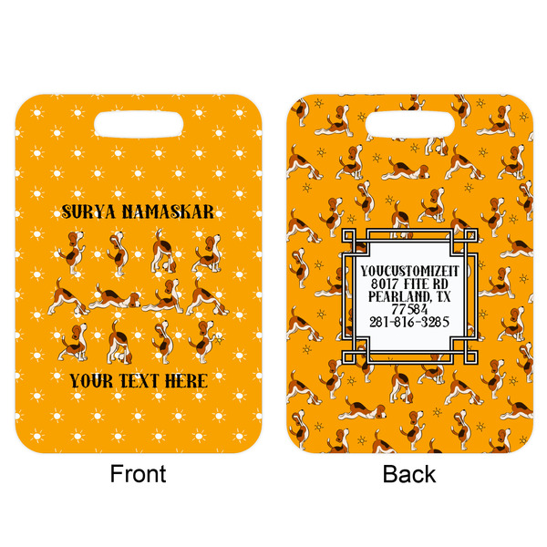 Yoga Dogs Sun Salutations Aluminum Luggage Tag (Front + Back)