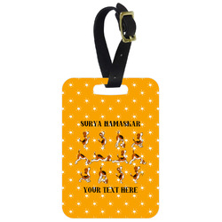 Yoga Dogs Sun Salutations Metal Luggage Tag w/ Name or Text