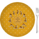 Yoga Dogs Sun Salutations Glass Appetizer / Dessert Plate 8"