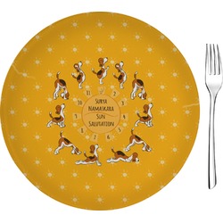 Yoga Dogs Sun Salutations 8" Glass Appetizer / Dessert Plates - Single or Set