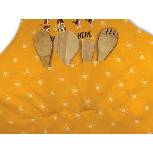 Yoga Dogs Sun Salutations Apron - Pocket Detail with Props