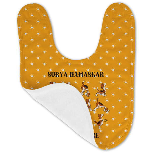 Yoga Dogs Sun Salutations Baby Bib - AFT folded