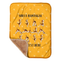 Yoga Dogs Sun Salutations Sherpa Baby Blanket - 30" x 40" w/ Name or Text