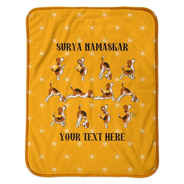 Yoga Dogs Sun Salutations Baby Sherpa Blanket - Flat
