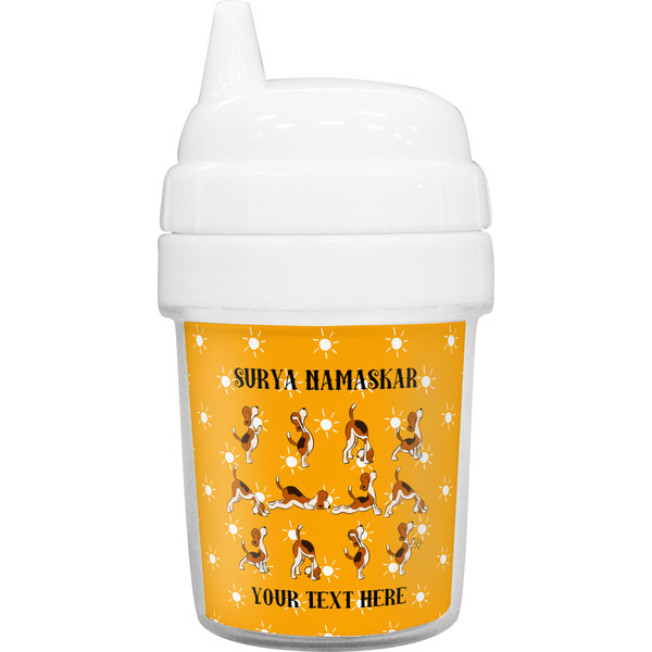 Custom Yoga Dogs Sun Salutations Baby Sippy Cup (Personalized)