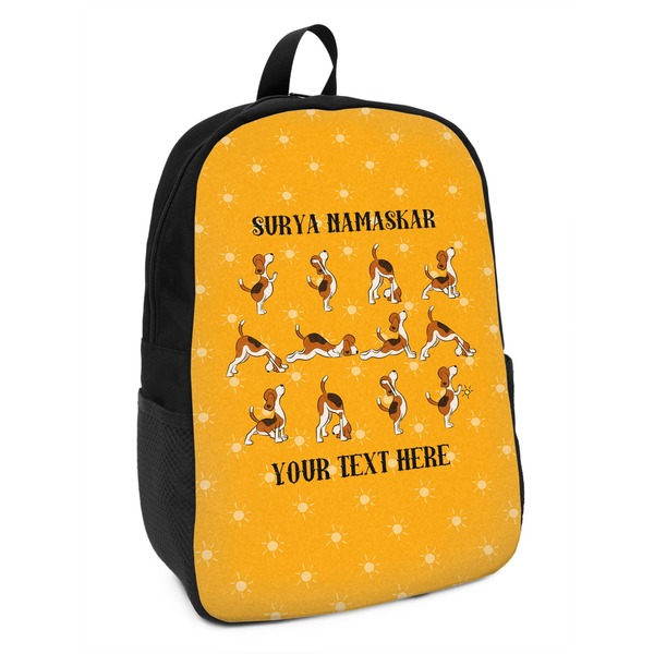 Custom Yoga Dogs Sun Salutations Kids Backpack (Personalized)
