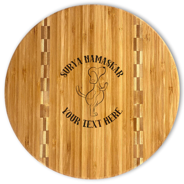 Custom Yoga Dogs Sun Salutations Bamboo Cutting Board (Personalized)