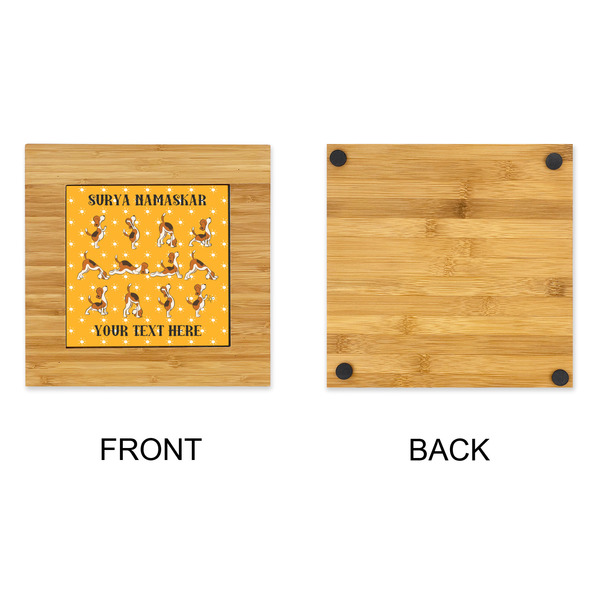 Yoga Dogs Sun Salutations Bamboo Trivet with 6" Tile - APPROVAL