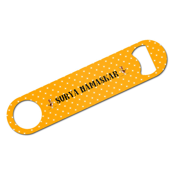 Custom Yoga Dogs Sun Salutations Bar Bottle Opener - White w/ Name or Text