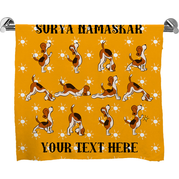 Custom Yoga Dogs Sun Salutations Bath Towel (Personalized)