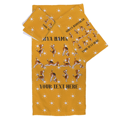 Yoga Dogs Sun Salutations Bath Towel Set - 3 Pcs (Personalized)