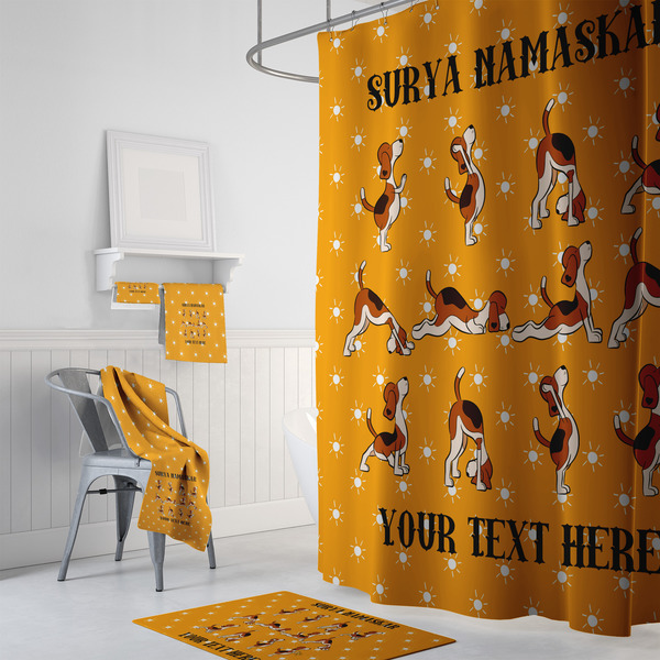 Yoga Dogs Sun Salutations Bath Towel Sets - 3-piece - In Context