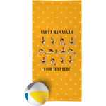 Yoga Dogs Sun Salutations Beach Towel (Personalized)