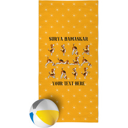 Yoga Dogs Sun Salutations Beach Towel (Personalized)