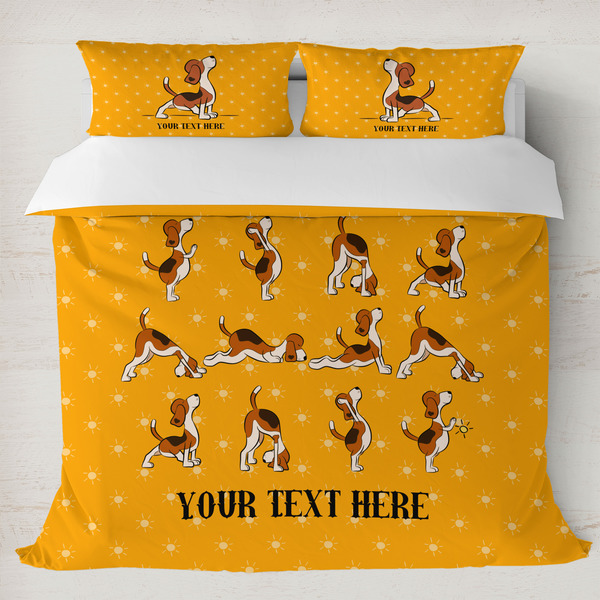 Custom Yoga Dogs Sun Salutations Duvet Cover Set - King (Personalized)