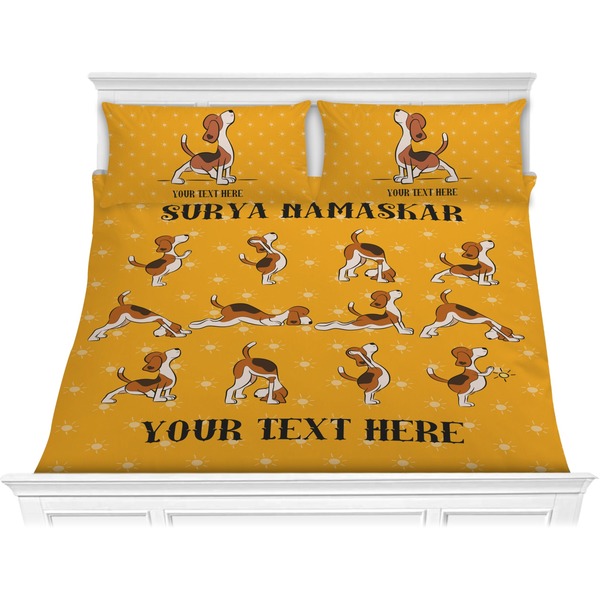 Custom Yoga Dogs Sun Salutations Comforter Set - King (Personalized)