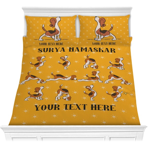 Custom Yoga Dogs Sun Salutations Comforter Set - Full / Queen (Personalized)