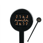 Yoga Dogs Sun Salutations 7" Round Plastic Stir Sticks - Black - Single Sided (Personalized)