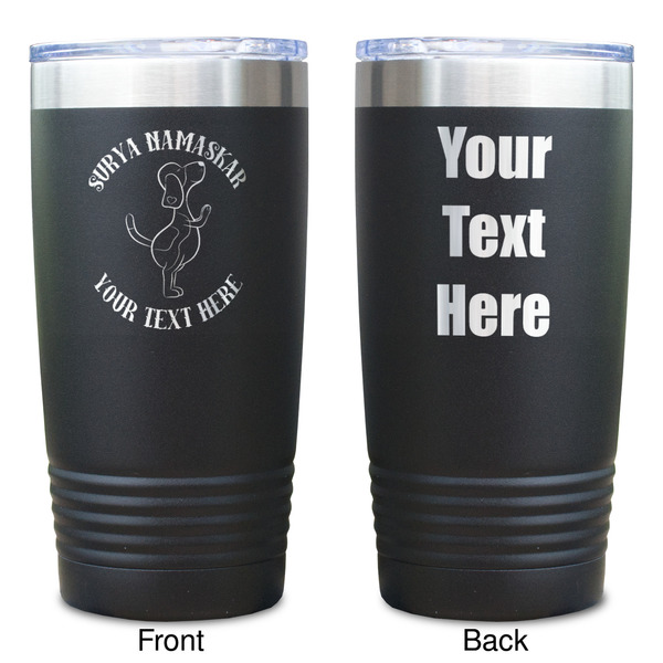 Yoga Dogs Sun Salutations Black Polar Camel Tumbler - 20oz - Double Sided  - Approval
