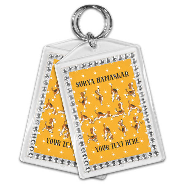 Yoga Dogs Sun Salutations Bling Keychain - MAIN