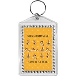 Yoga Dogs Sun Salutations Bling Keychain (Personalized)