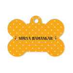 Yoga Dogs Sun Salutations Bone Shaped Dog ID Tag - Small (Personalized)