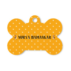 Yoga Dogs Sun Salutations Bone Shaped Dog ID Tag - Small (Personalized)