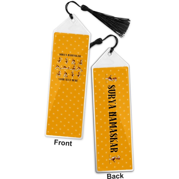 Yoga Dogs Sun Salutations Bookmark with tassel - Front and Back