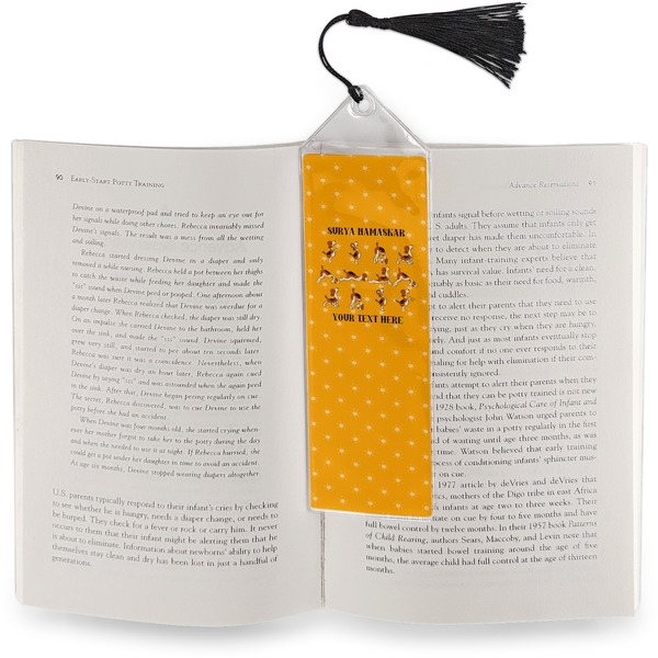 Yoga Dogs Sun Salutations Bookmark with tassel - In book