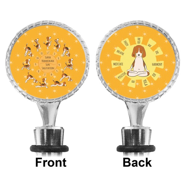 Yoga Dogs Sun Salutations Bottle Stopper - Front and Back