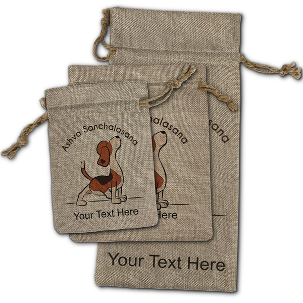 Yoga Dogs Sun Salutations Burlap Gift Bags - (PARENT MAIN) All Three