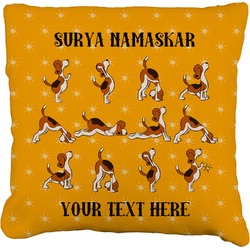 Yoga Dogs Sun Salutations Faux-Linen Throw Pillow 20" (Personalized)