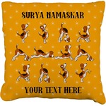 Yoga Dogs Sun Salutations Faux-Linen Throw Pillow 26" (Personalized)