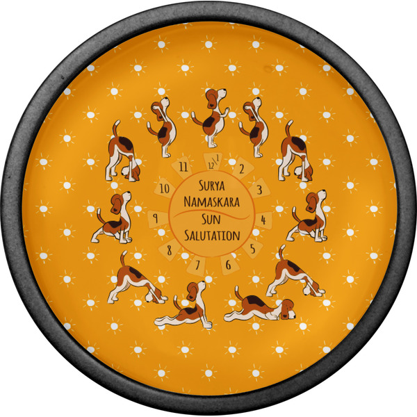 Yoga Dogs Sun Salutations Cabinet Knob - Black - Front