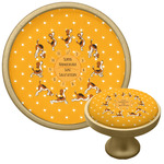 Yoga Dogs Sun Salutations Cabinet Knob - Gold