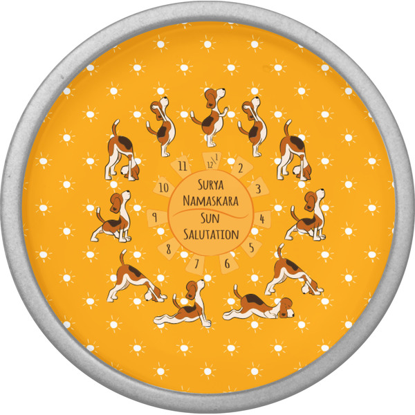 Yoga Dogs Sun Salutations Cabinet Knob - Nickel - Front