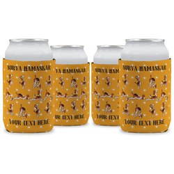 Yoga Dogs Sun Salutations Can Cooler (12 oz) - Set of 4 w/ Name or Text